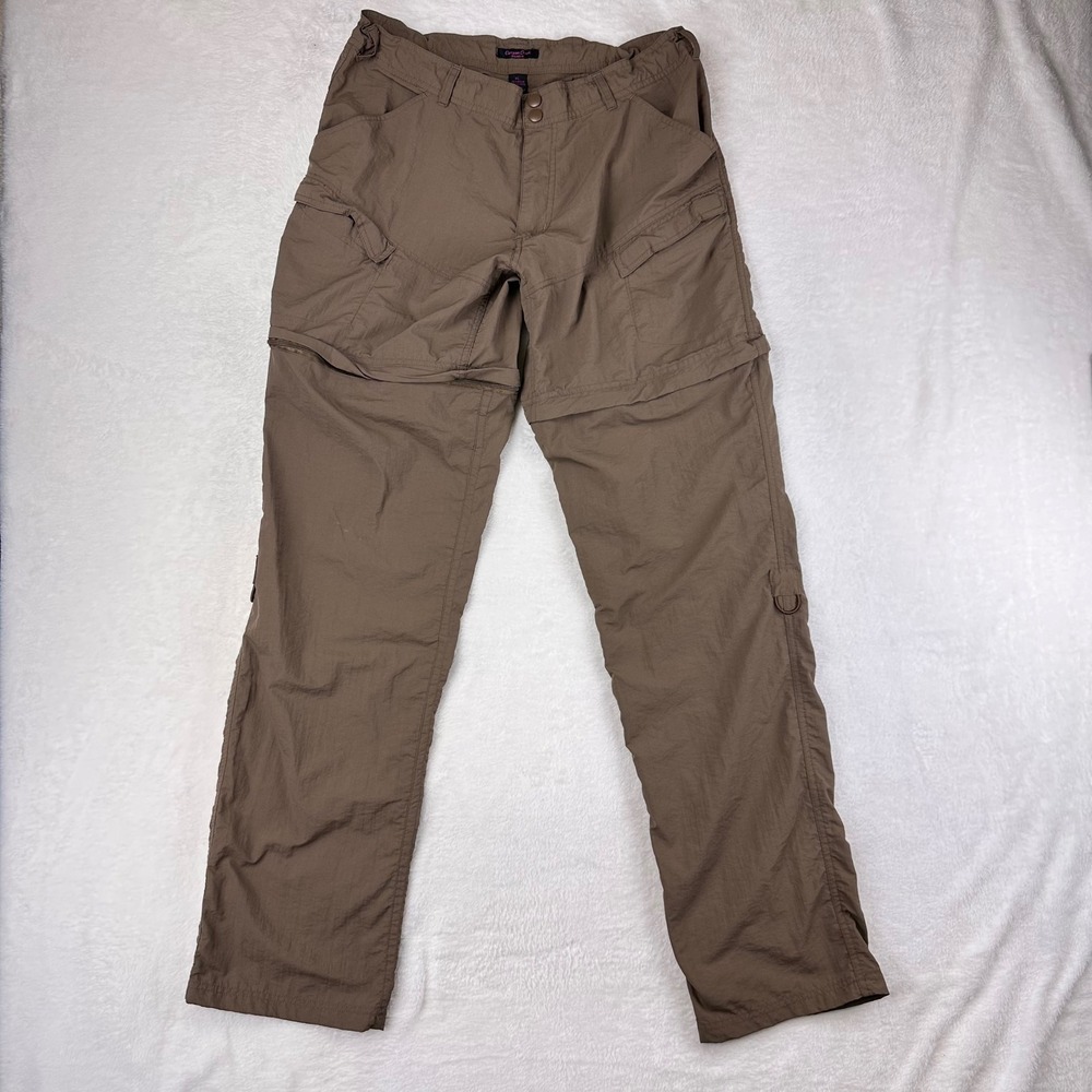 Canyon Creek Convertible Cargo Pants Womens Hiking XL Brown Zip Off Nylon
